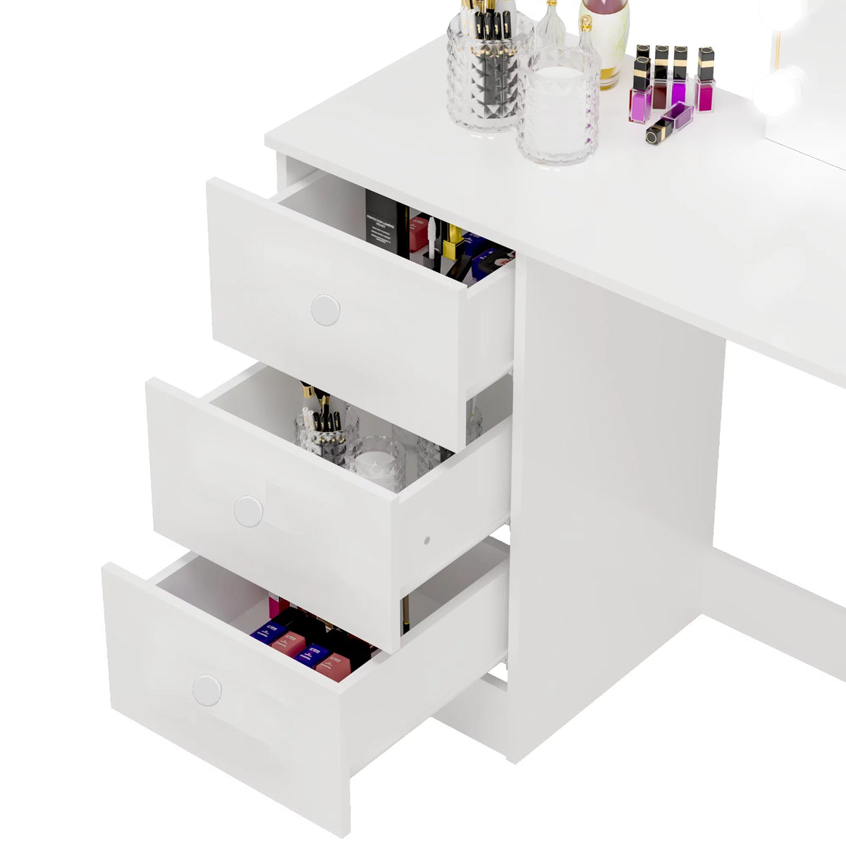 White Modern Vanity Table with Lights M975