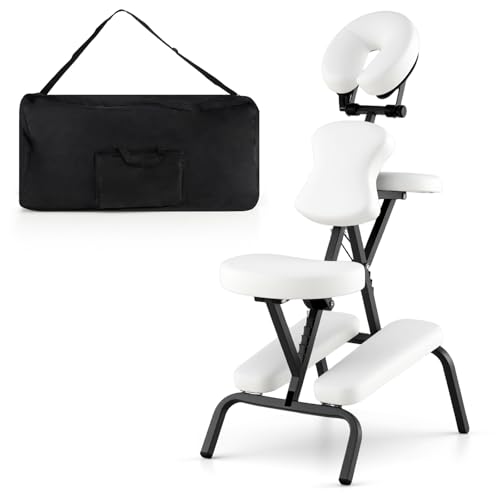 White Portable Massage Chair with Carrying Bag F596