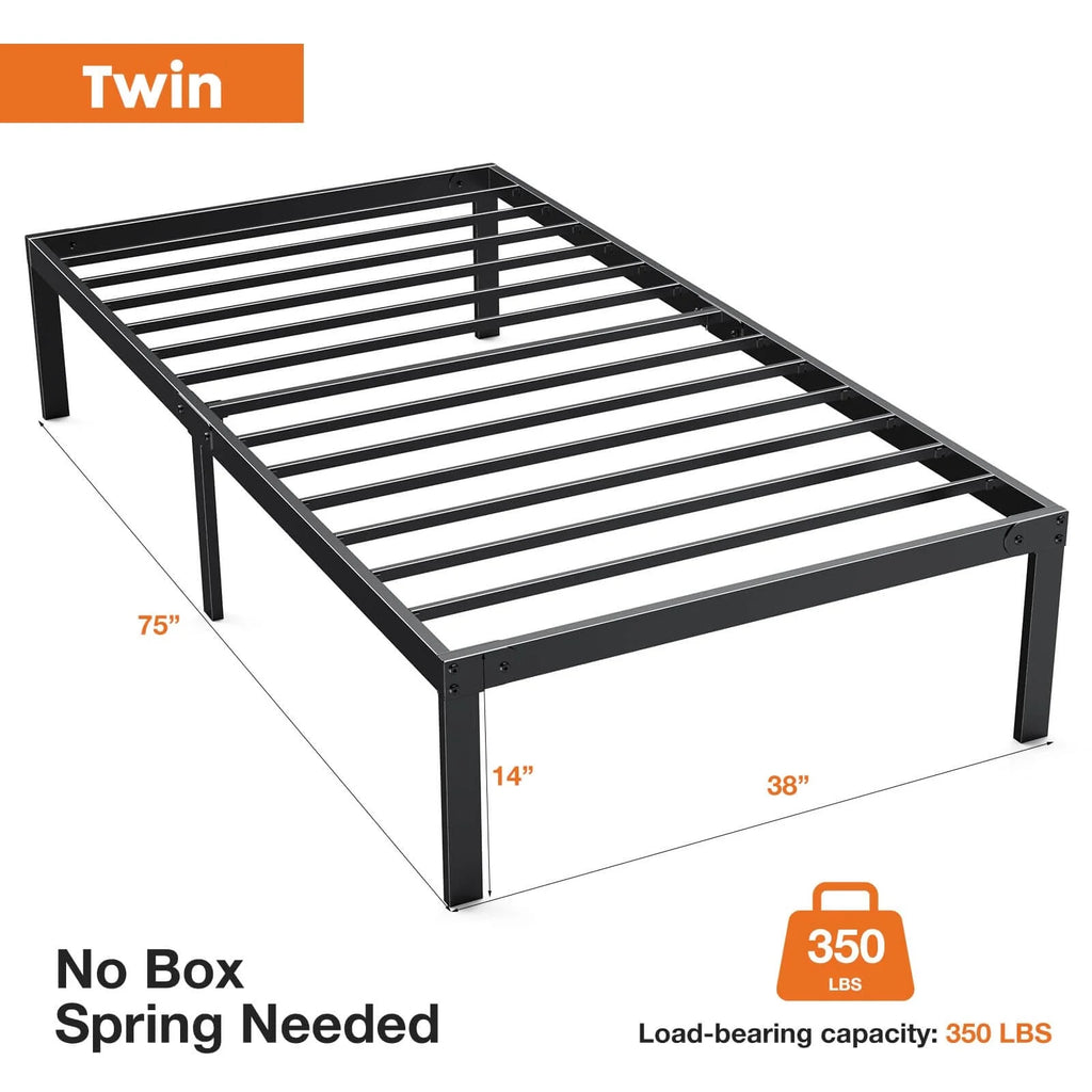 Queen Black Storage Metal Platform Bed Frame H346