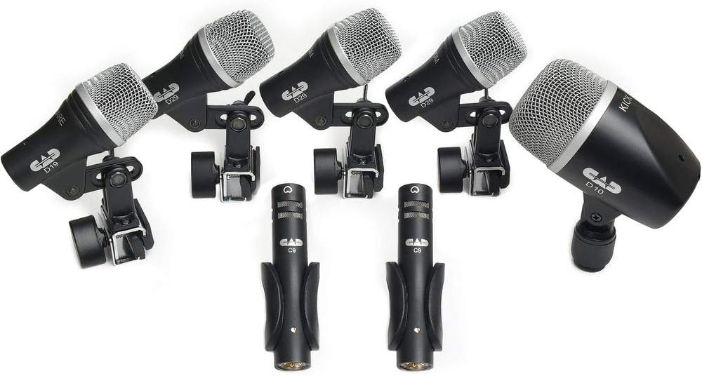 7 Pc Drum Microphone Pack with Tripod Microphone Stand & 7 x XLR Cable B854944