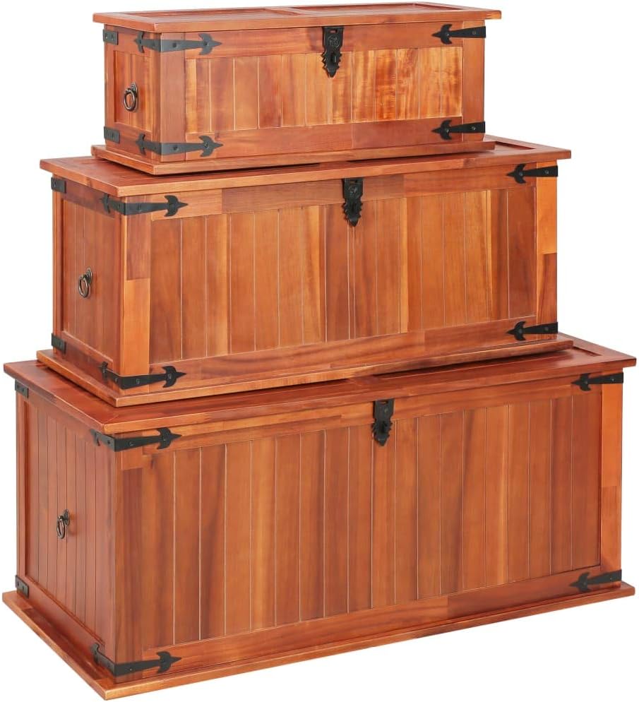 Wooden Storage Trunks with Latch Closure J590