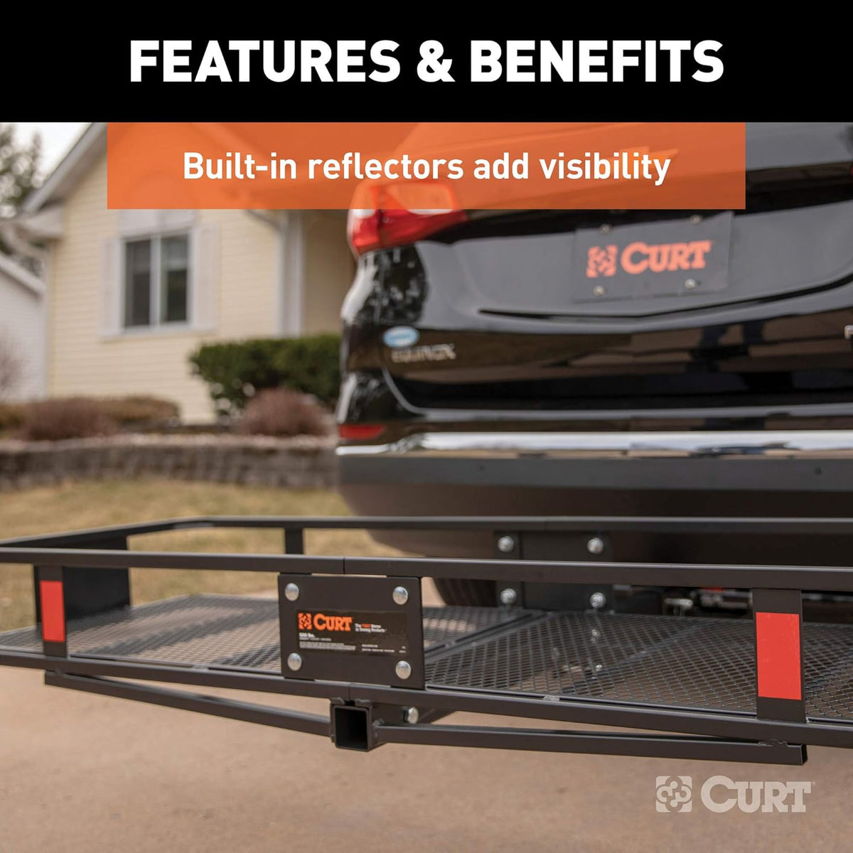 60 x 20-Inch Black Steel Basket Hitch Cargo Carrier J589