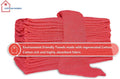 500 Pc Regenerated Cotton Multipurpose Cleaning Towels, 12 x 12 Inch, Red N207458