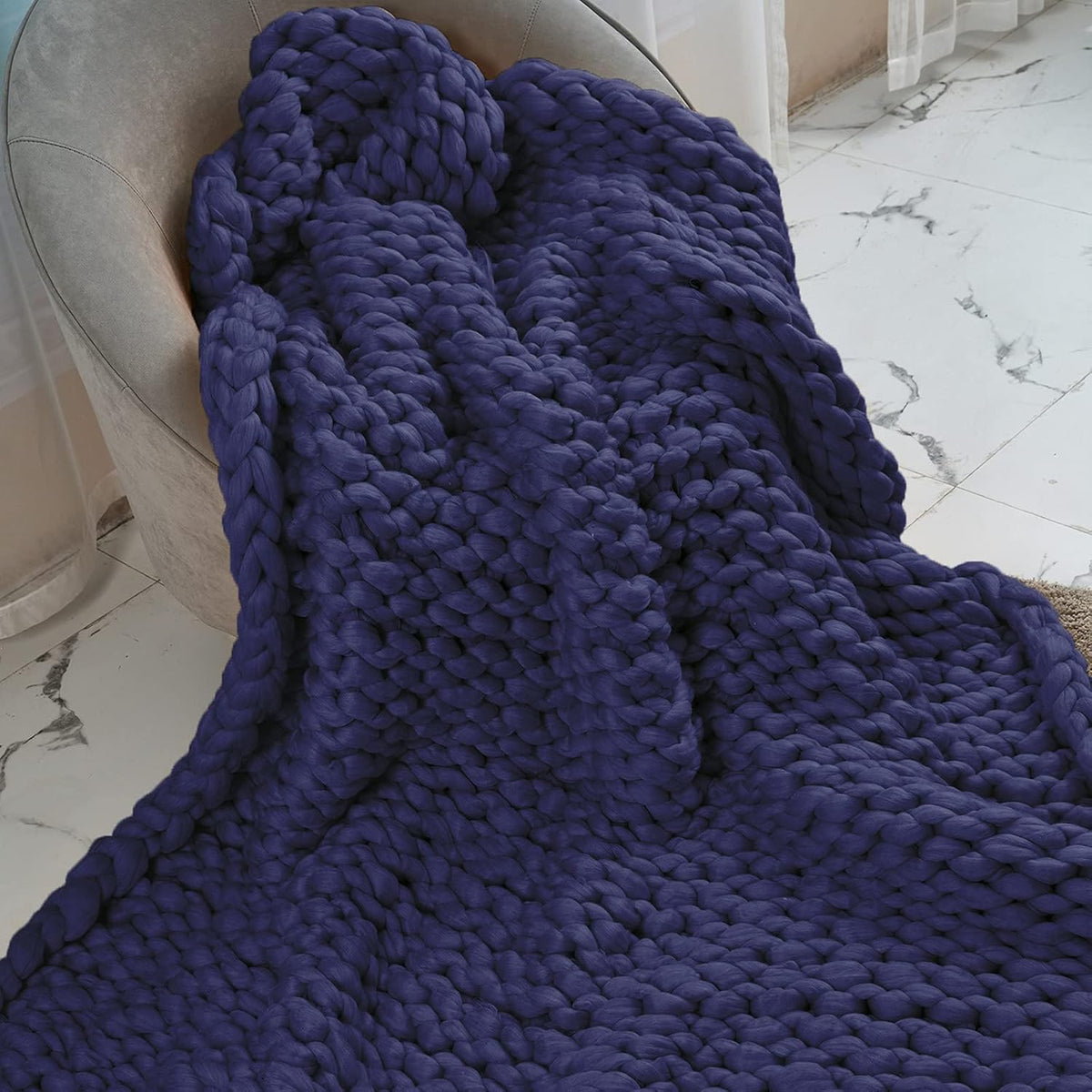 Chunky Knit Blanket Throw Rose Red 40x60 J196