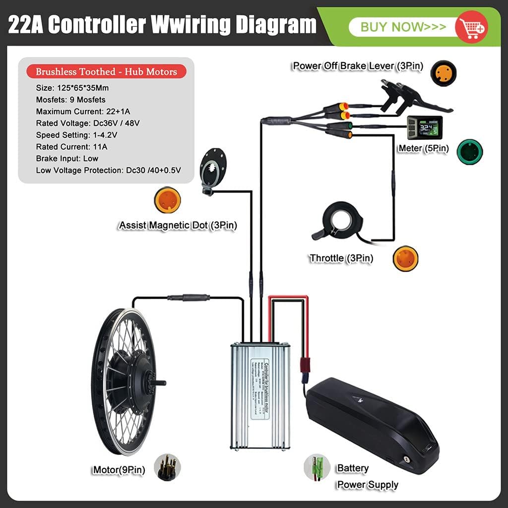 48V 500W 26 Front Wheel Electric Bicycle Motor Kit H297