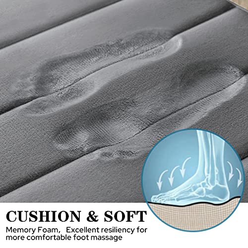 Black Memory Foam Bathroom Rug Set 3 Piece Non Slip Shaggy Bath Mat P7948