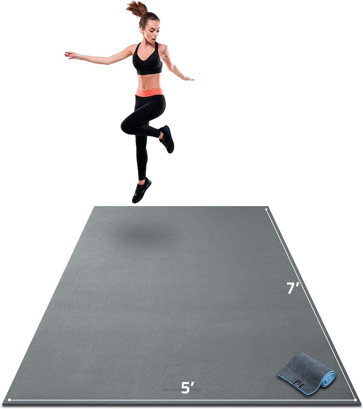 Large Exercise Mat 7' x 5' x 1/4 Non-Slip Workout Mat E55157
