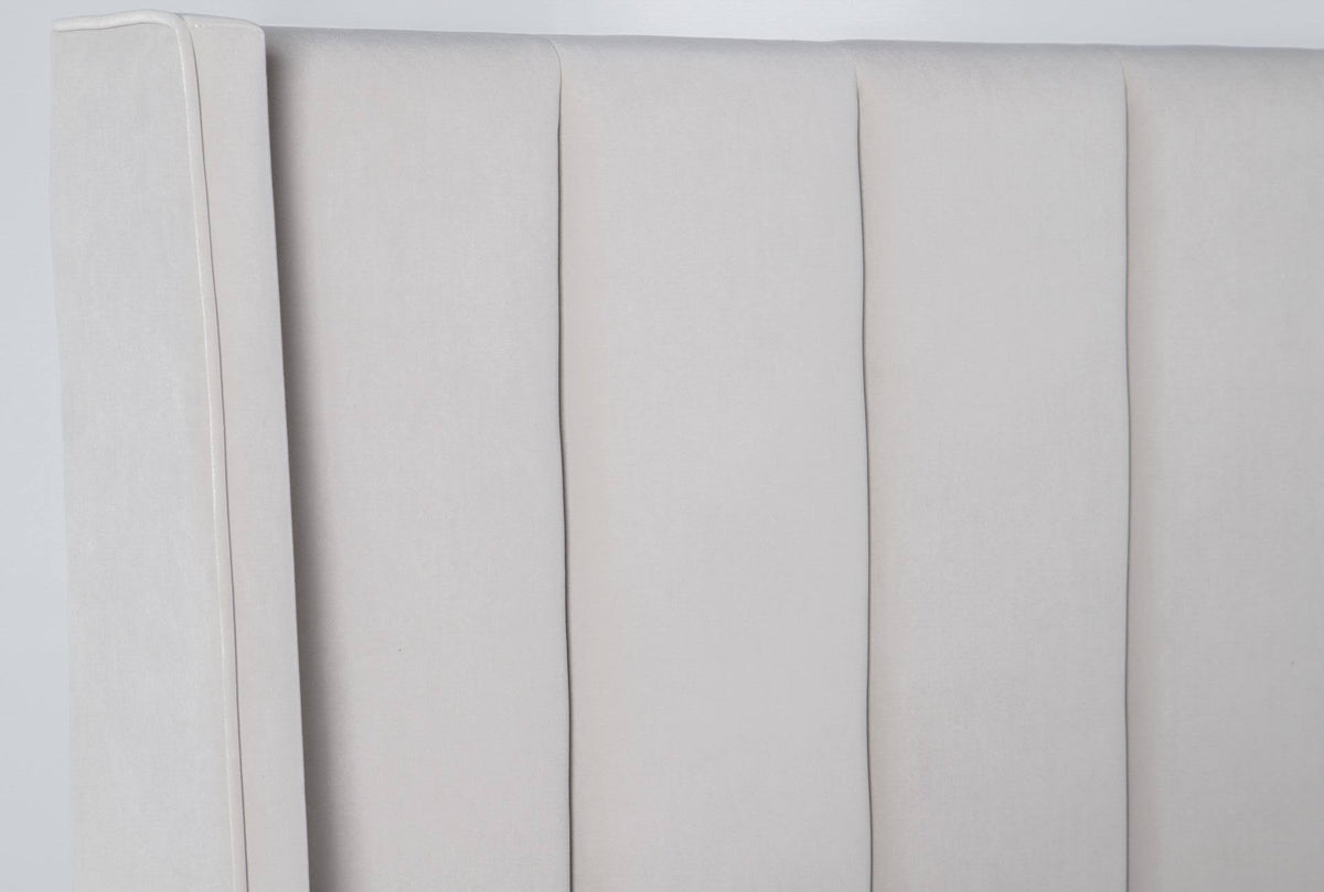 Velvet Upholstered Eastern King Panel Bed F5370