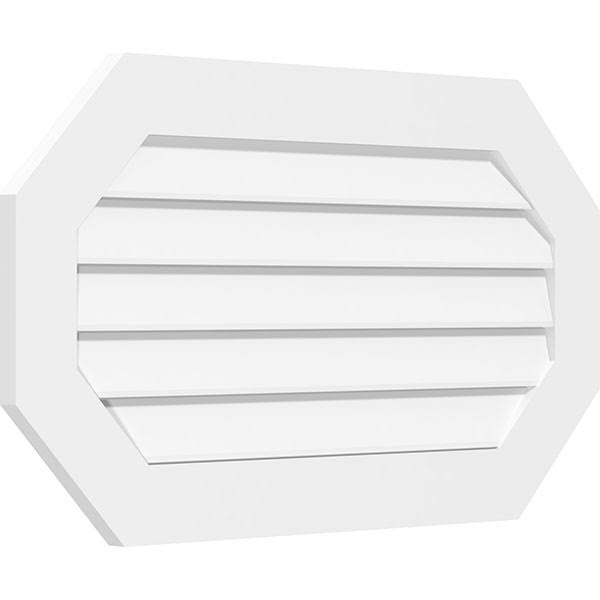 PVC Horizontal Elongated Octagon Gable Vent Q64339
