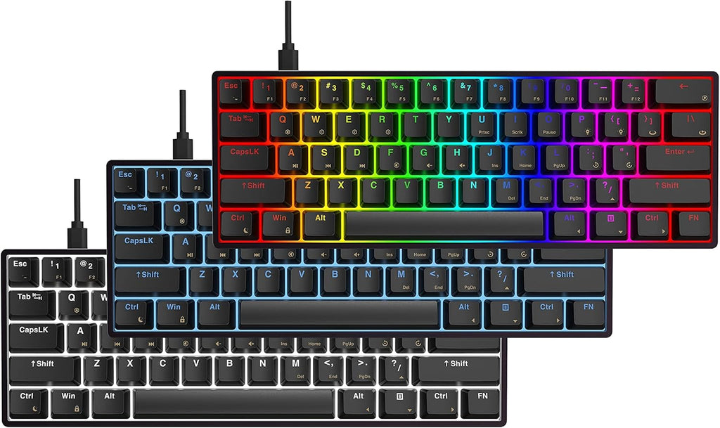 61 Keys Aluminum Hot Swappable RGB Mechanical Gaming Keyboard W187831