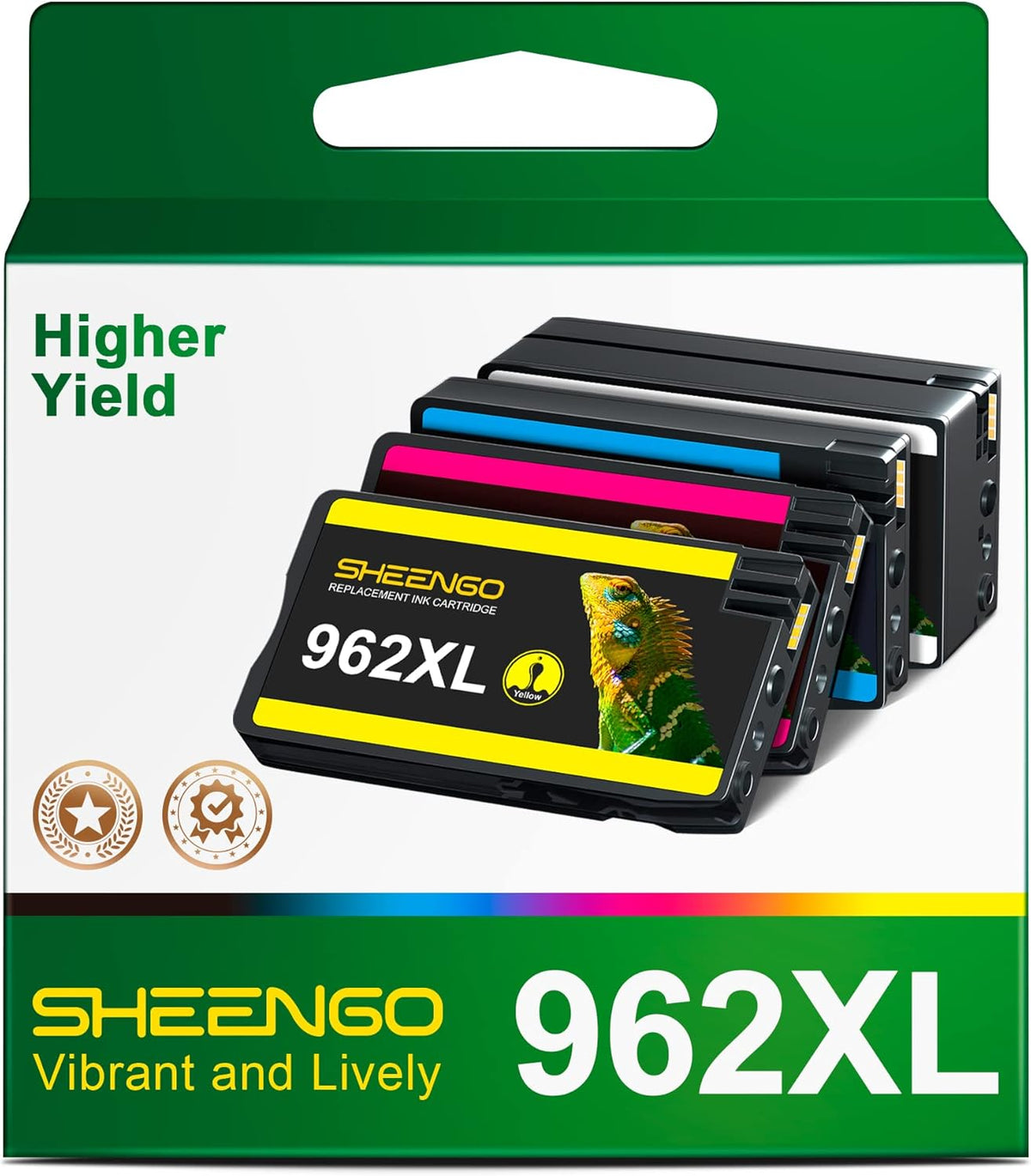 Remanufactured Ink Cartridges for HP 962XL Printer, Black Cyan Magenta Yellow, 4 Pack Z208721