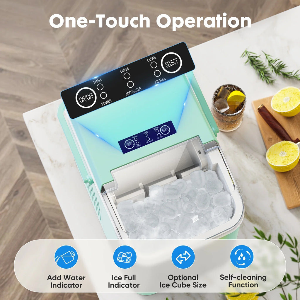 Portable Ice Maker Machine with Scoop and Basket S6508