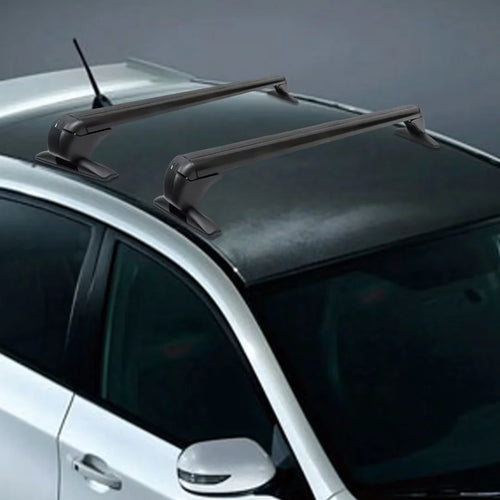 2Pcs Universal Aluminum Car Top Roof Rack Rail Adjustable Lockable Black S2275