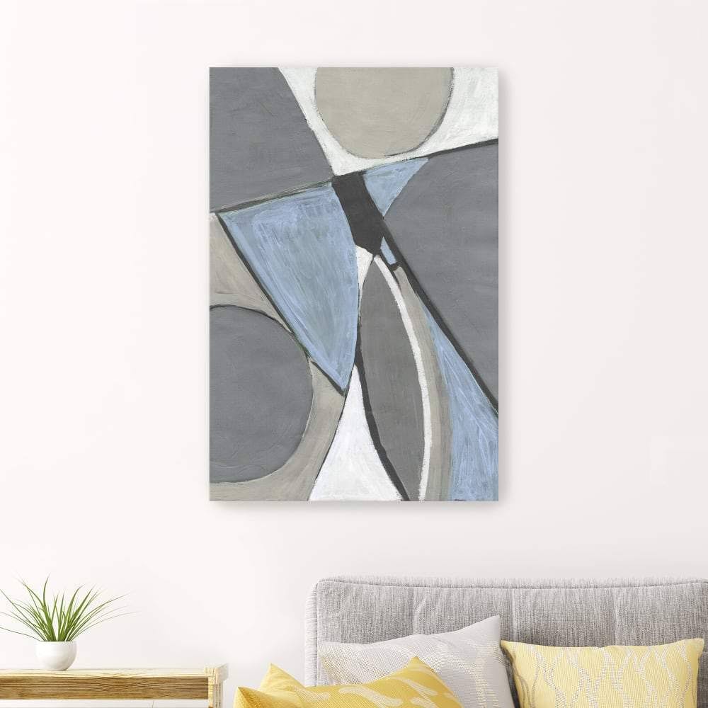 Geometric Canvas Giclee Blue 24x22 x 3& Polyester S9552