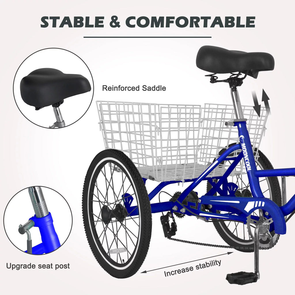 24 Inch 7-Speed 3 Wheels Folding Tricycle N706093
