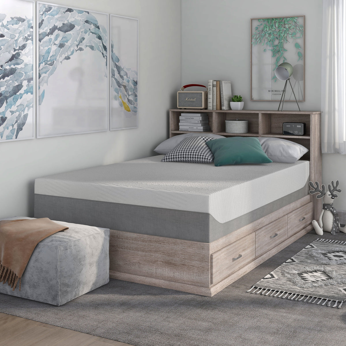 White 12-inch Memory Foam Mattress I18521