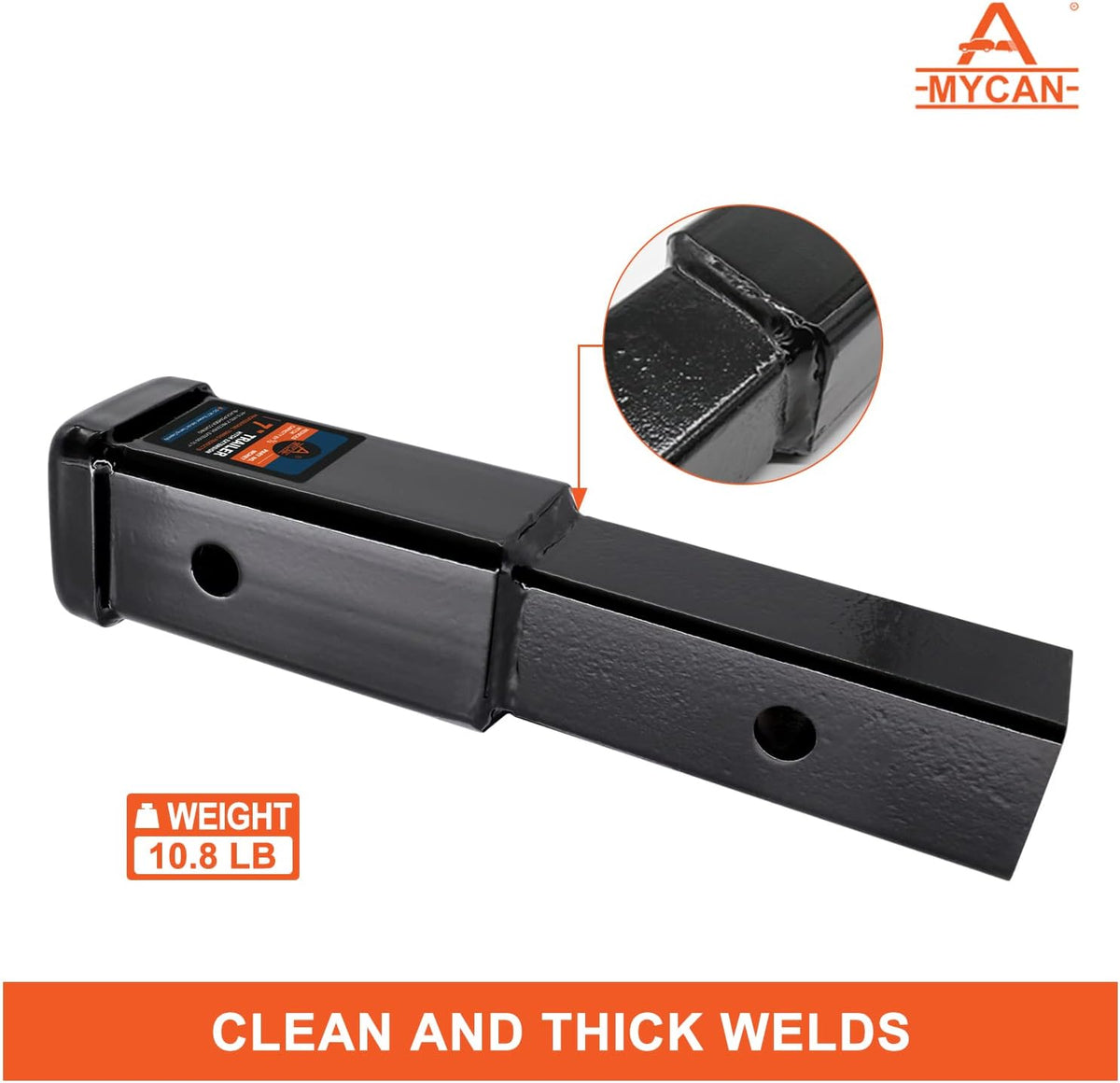 Hitch Extender 7 inch Trailer Extension for 2 inch Receiver Solid Shank 3500 lbs Pack of 2 A9265