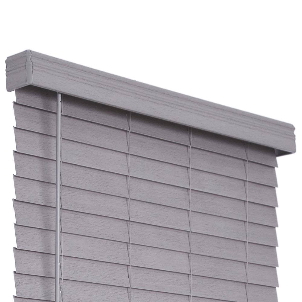 Gray Faux Wood Room Darkening Horizontal Blinds P343