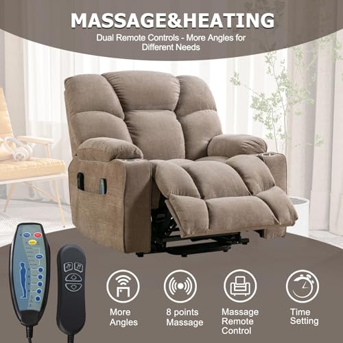 Oversized Power Lift Recliner Chair Brown P798112