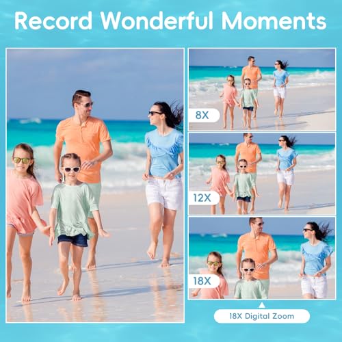 10 FT Waterproof Floating Camera with 32GB Card, Dual Screen Selfie Camera, 48MP 18X Autofocus Compact Digital Camera S28031