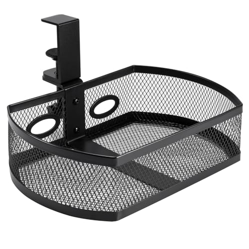 Square-Black Alloy Steel Under Desk Drawer Organizer F2572