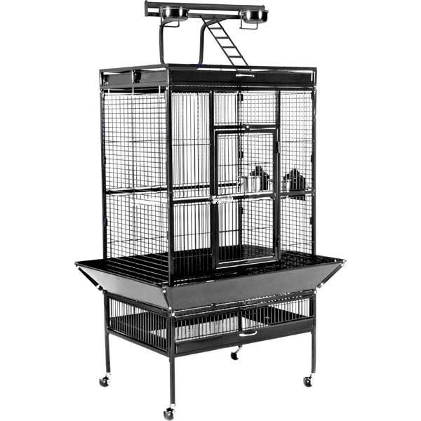 Large Wrought Iron Play Top Bird Cage J242