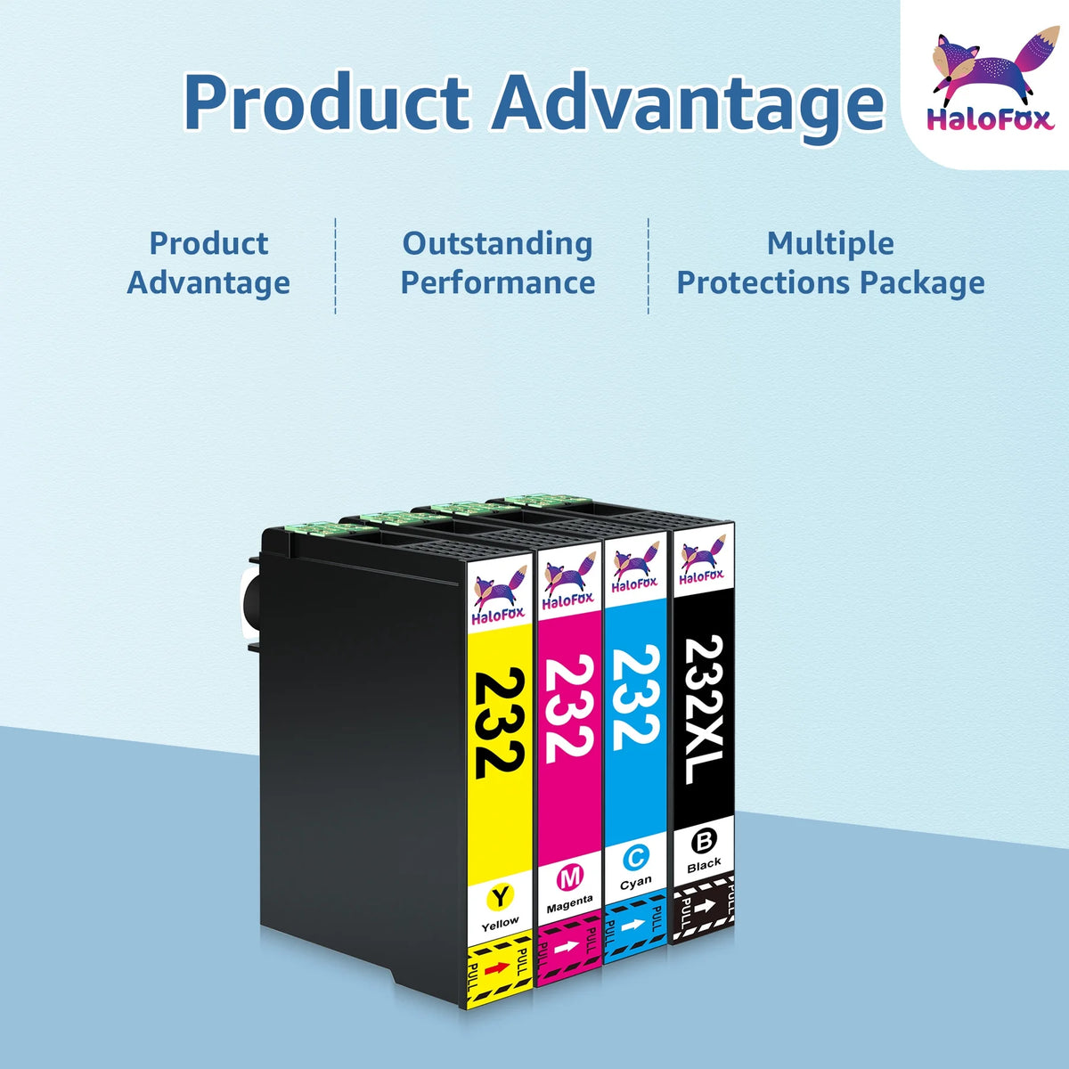 4 Pack 232XL Ink Cartridges (1 Black, 1 Cyan, 1 Magenta, 1 Yellow) A782352