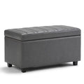 Stone Grey Faux Leather Storage Ottoman Bench Z43258