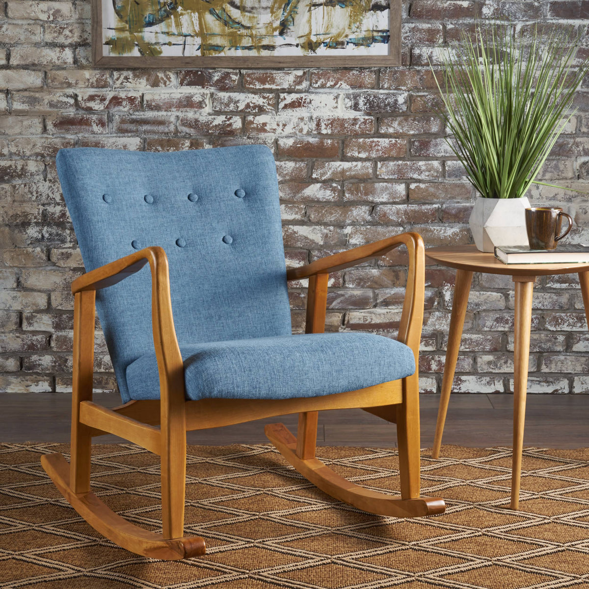 Grey Fabric Rocking Chair N996003