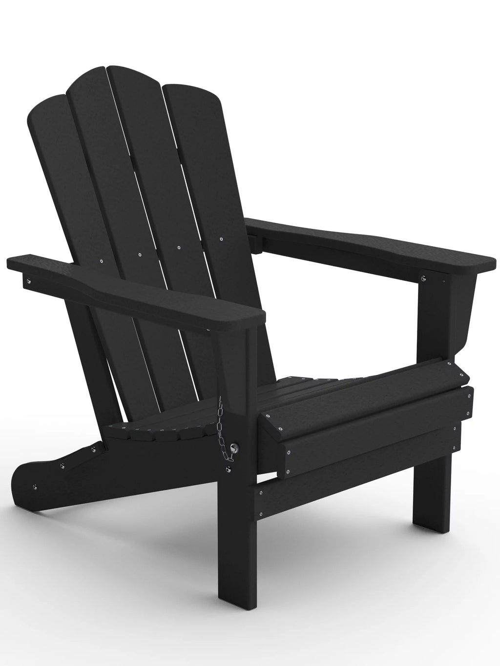 Black HDPE Folding Adirondack Chair Y850396