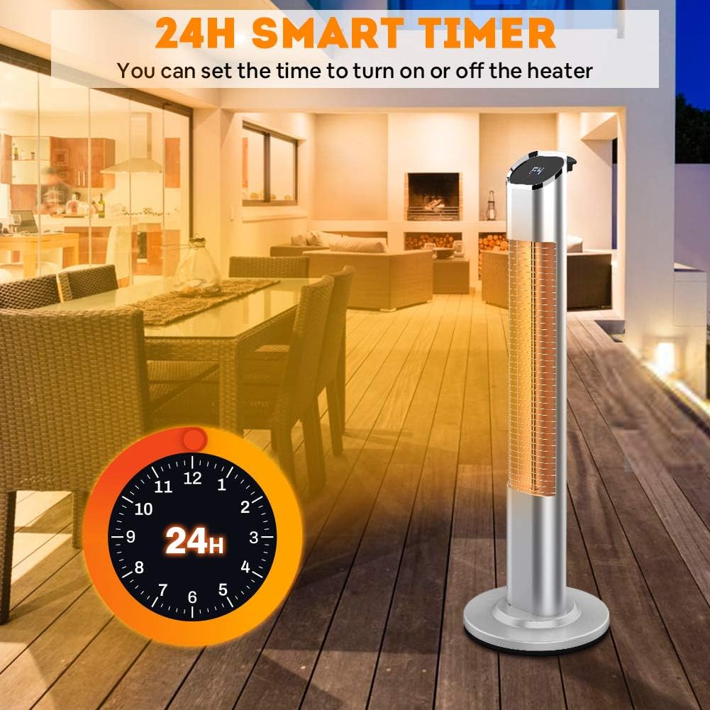 Electric Infrared Standing Patio Heater with Remote Control C532177