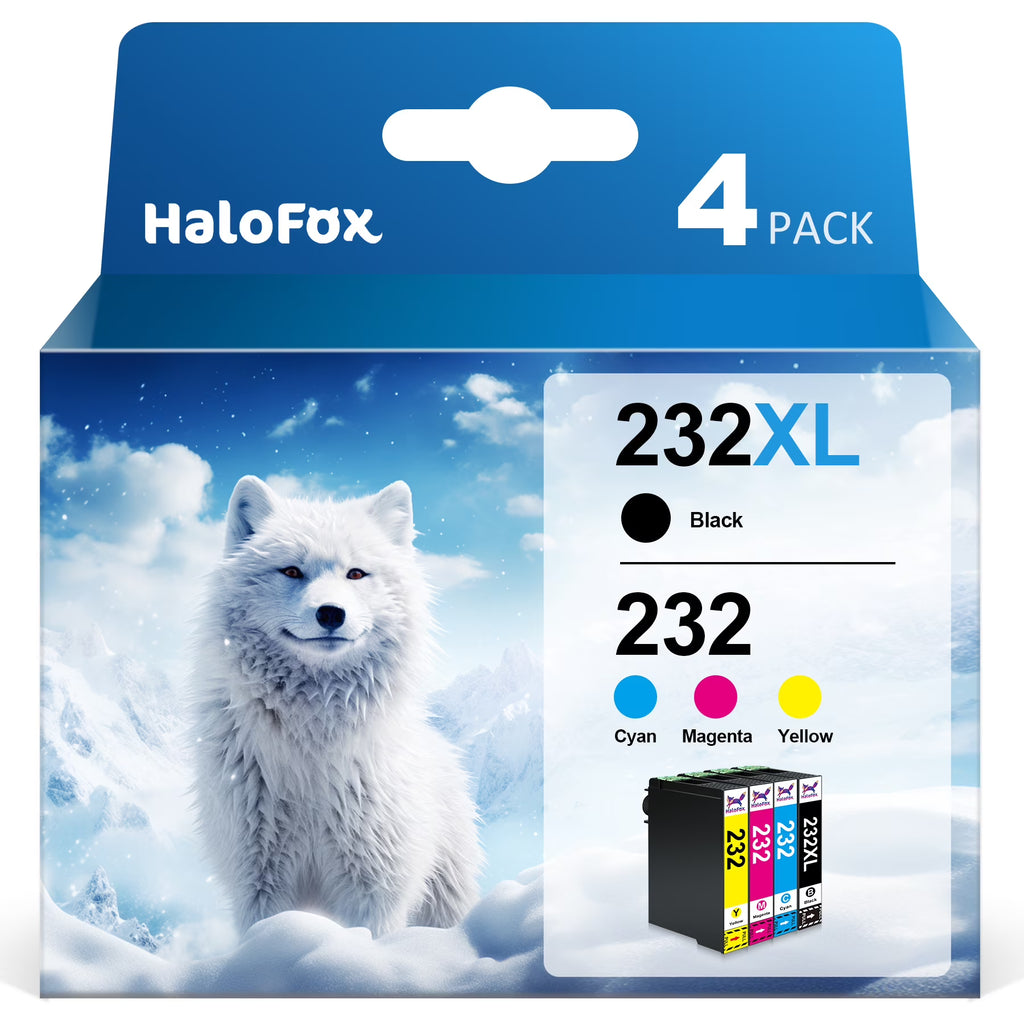 4 Pack 232XL Ink Cartridges (1 Black, 1 Cyan, 1 Magenta, 1 Yellow) A782352