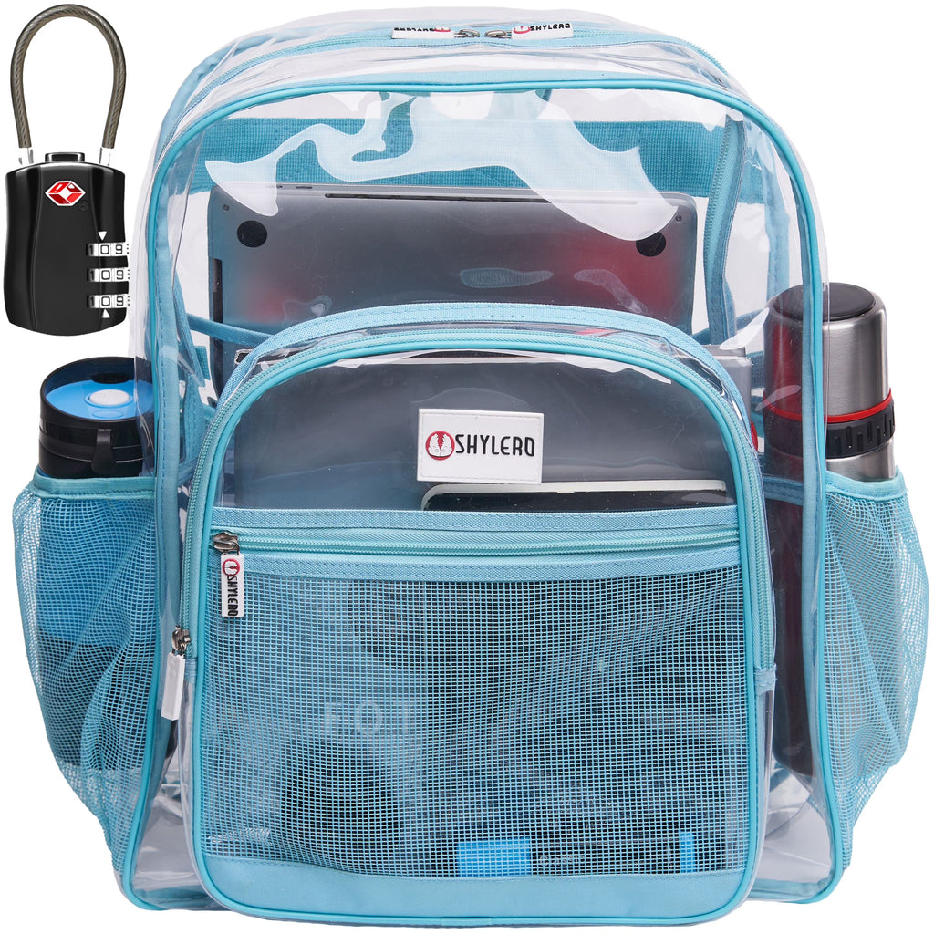 Transparent PVC Clear Backpack XL (32 L) with TSA Lock J522