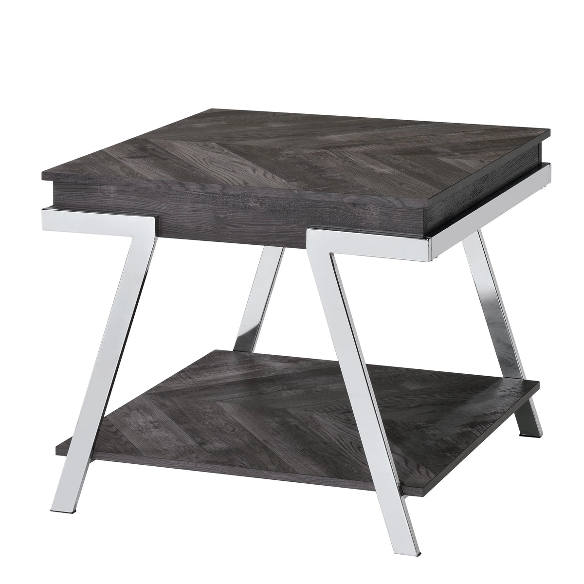 Dark Gray Wood and Laminate End Table J7996