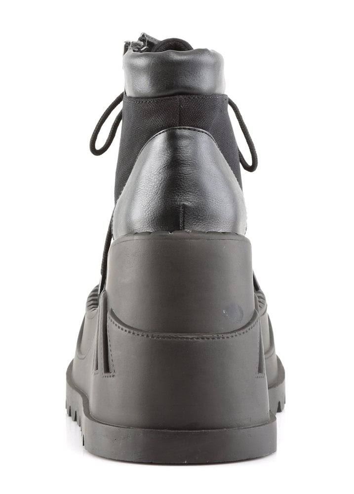 Black Canvas Vegan Leather Boots K48139