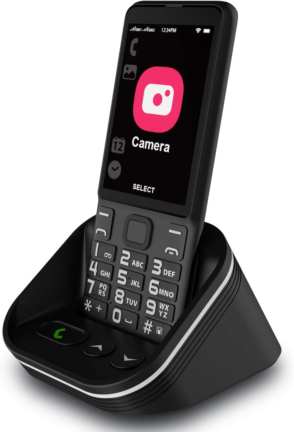 Yellow Unlocked 4G Senior Cell Phone Dual Card Dual Standby with Charging Dock Speaker Pack of 2 Y469922