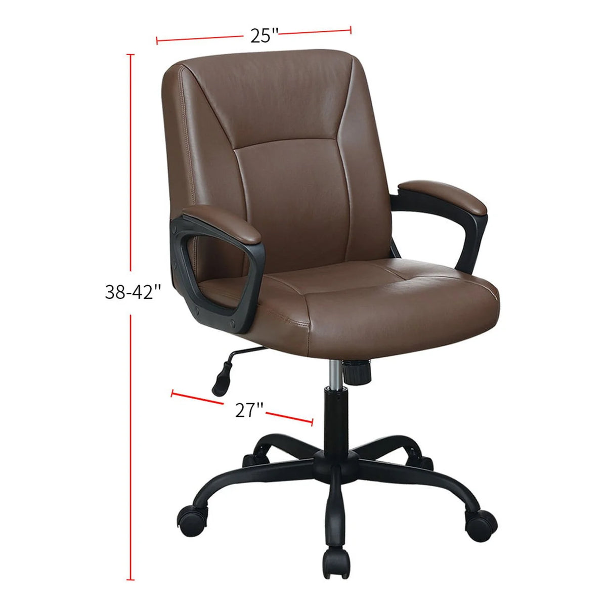 Adjustable Height Office Chair with Padded Armrests K2591