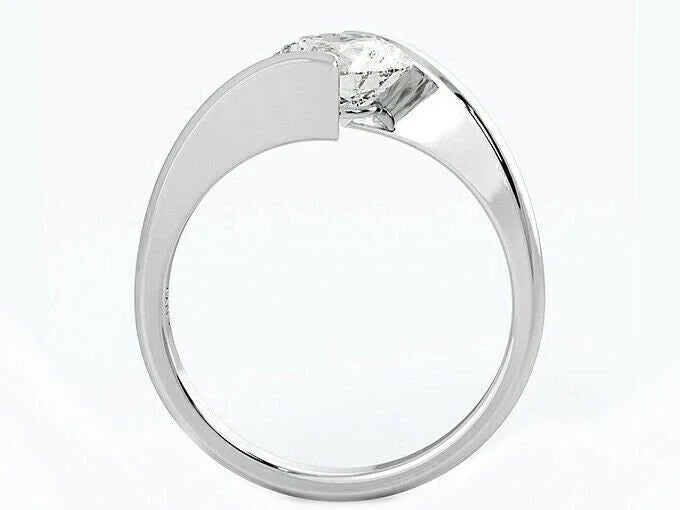 18K White Gold Plated Moissanite Engagement Ring T395493