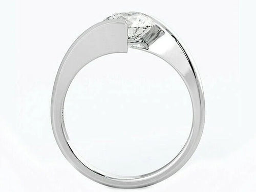 18K White Gold Plated Moissanite Engagement Ring T395493