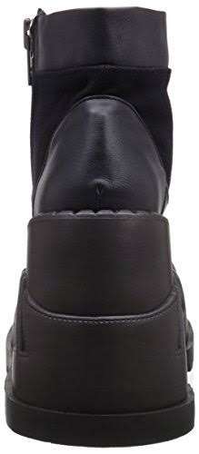 Black Canvas Vegan Leather Boots K48139