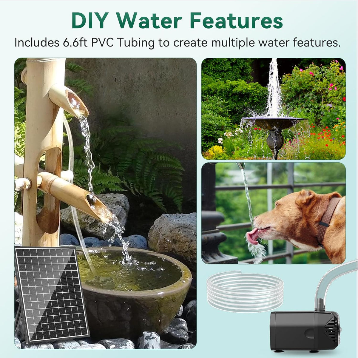 25W Solar Fountain Pump 410GPH with 16.5FT Cord M393565