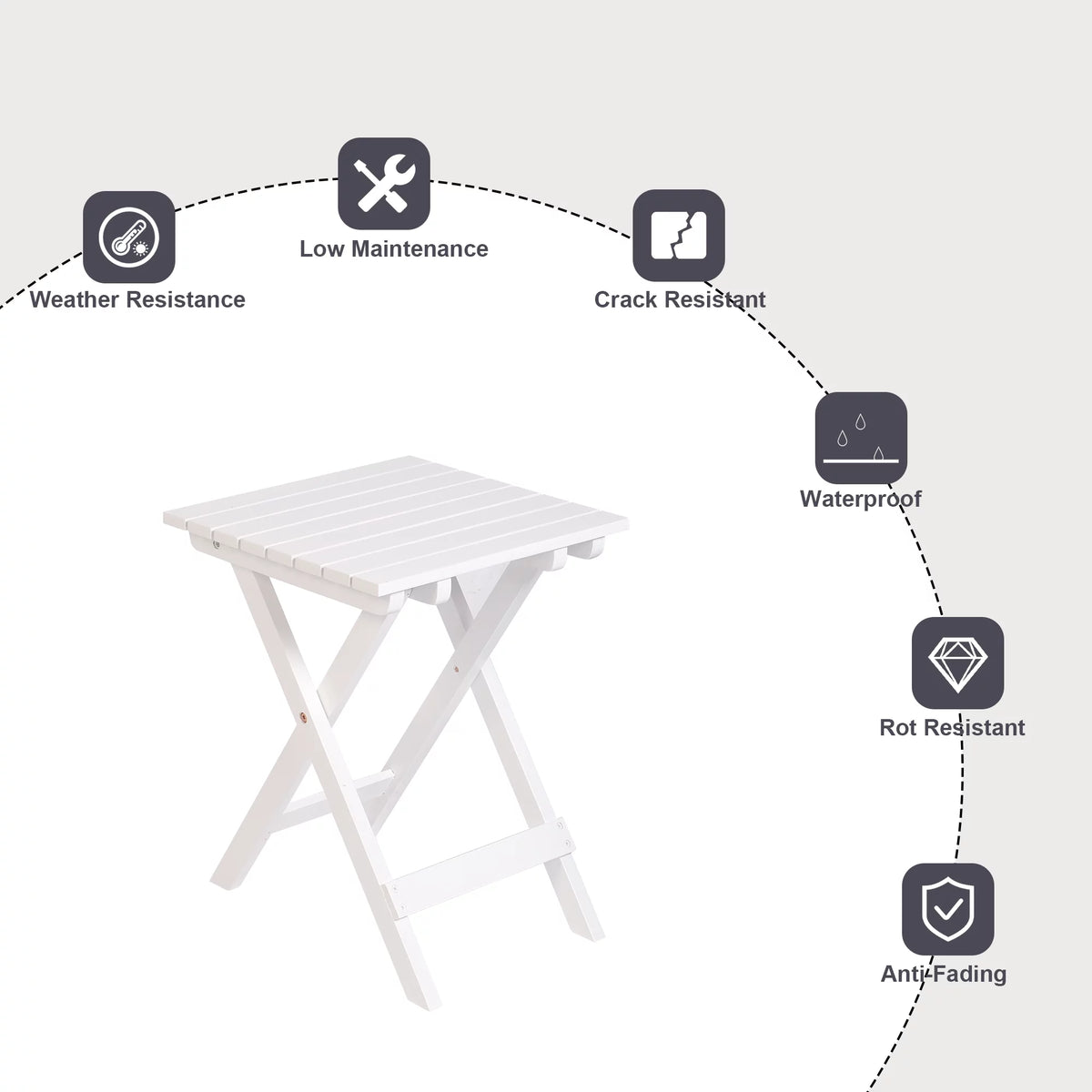 Folding Wooden Square Side Table X134
