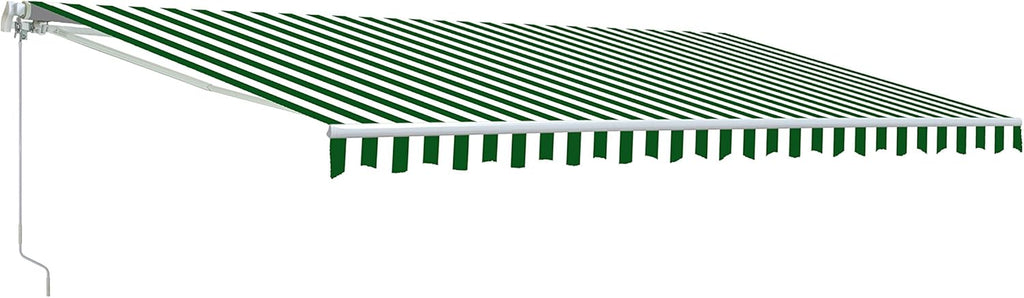 Retractable Motorized Patio Awning 12x10 Multistripe-Green Y38822