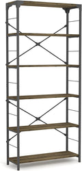 6-Tier Black Tall Open Shelf Bookcase V76681