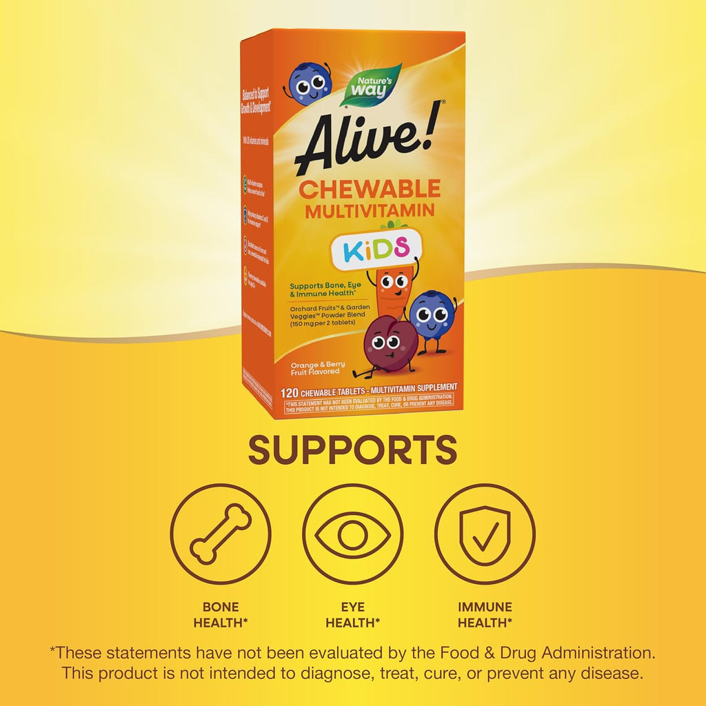 Children's Daily Chewable Multivitamin, Orange & Berry Fruit Flavored, Gluten Free, 120 Chewable Tablets Q889987