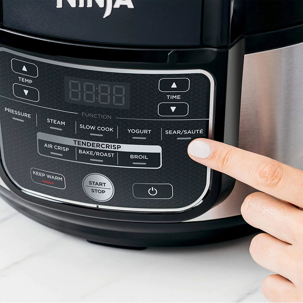 9 in 1 Pressure Cooker and Air Fryer with Nesting Rack, Silver I7336