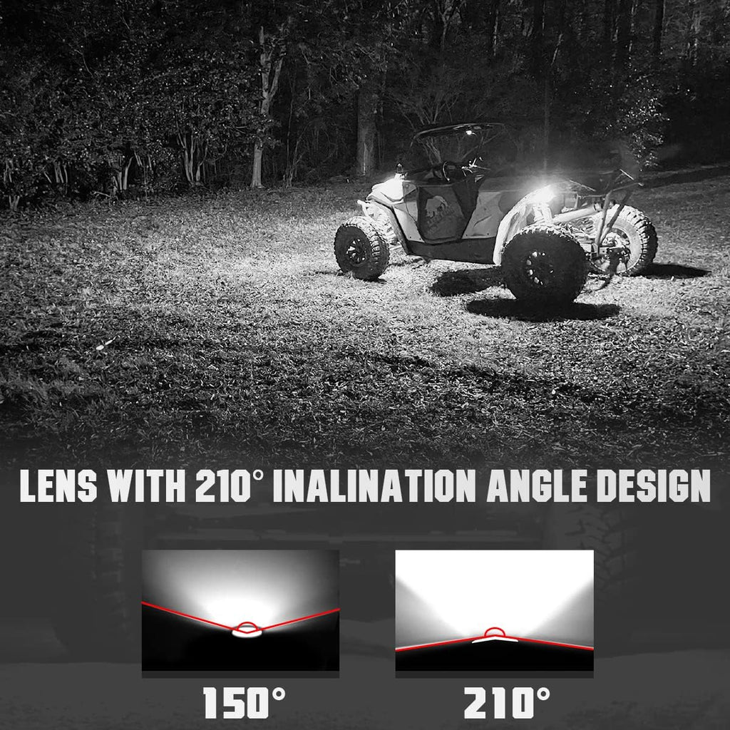 White LED Rock Lights 12PCS Underbody Lights Q380