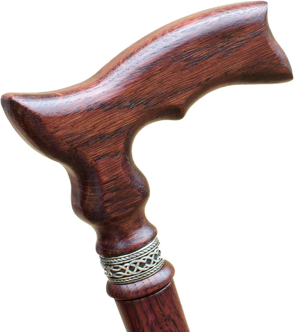 Hand Carved Ergonomic Oak Wood Walking Cane (Walnut) U2311