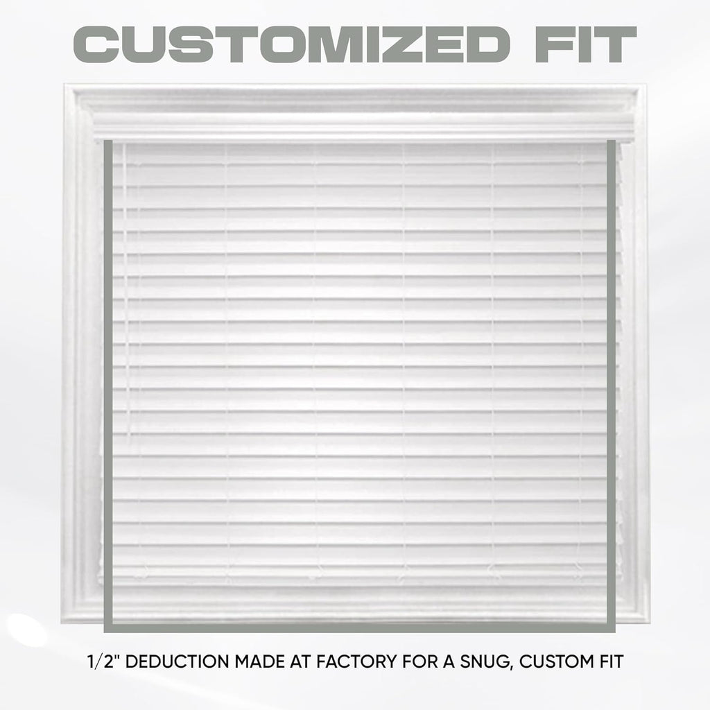 White 2.5 Inch Faux Wood Blind 27.5" W x 72" L O28322