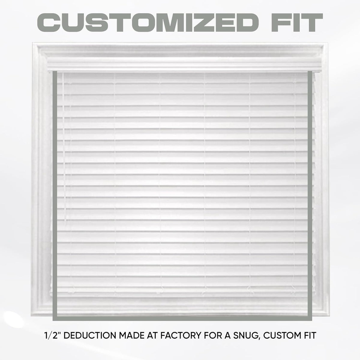 White 2.5 Inch Faux Wood Blind 27.5" W x 72" L O28322